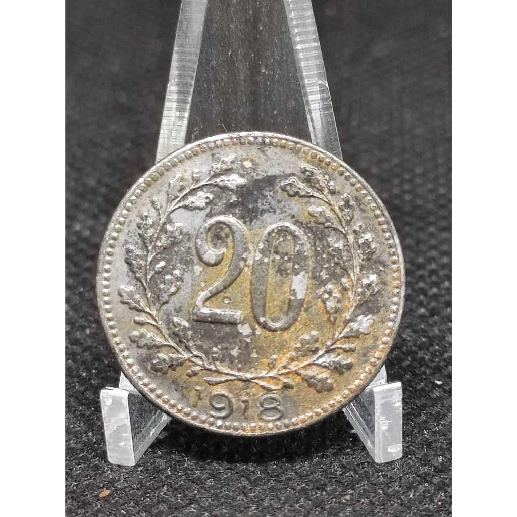 Moeda Áustria 20 Heller ano 1918 21 mm fim do império Austro húngaro