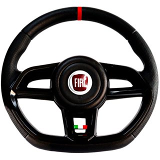 Volante Esportivo Gti Preto Emblema Logo Vermelho Itália Anel Vermelho Stilo Ducato Doblo Fiorino em Oferta na Shopee