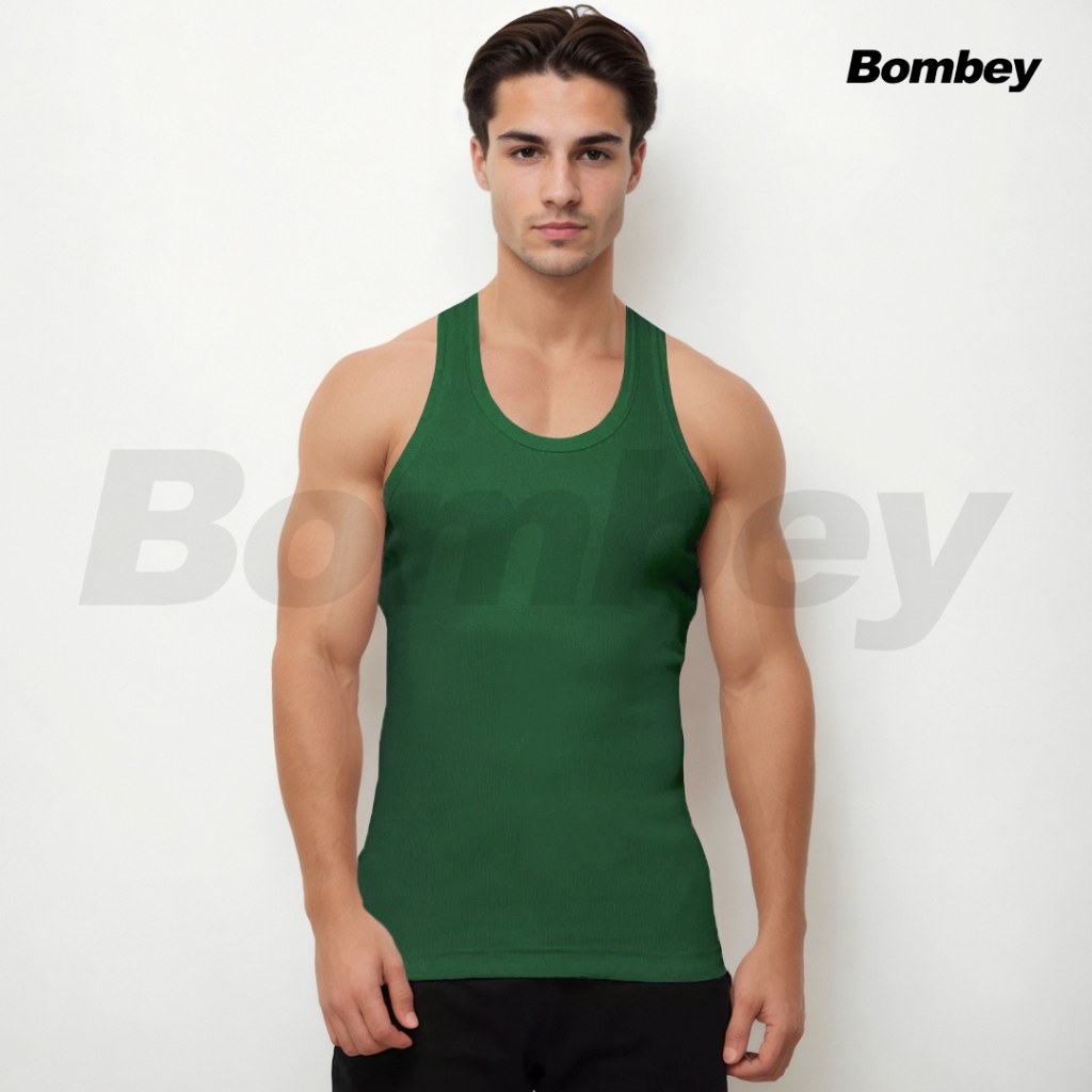 Regata Masculina Verde Bandeira Tank Modelo Americano Ribana em Algodão e Elastano - Bombey