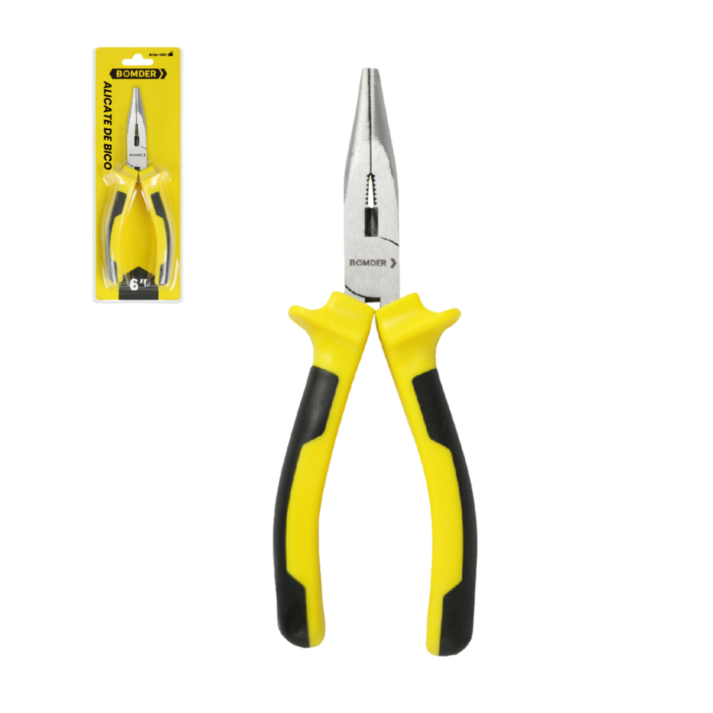 Alicate De Bico Fino Longo 6 Polegadas 165mm Cabo Emborrachado Ergonômica Meia Cana em Oferta na Shopee