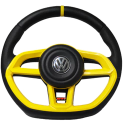Volante Esportivo Gti Amarelo Para Fusca Brasília Estria Grossa 59 60 61 62 63 64 65 67 68 69 70