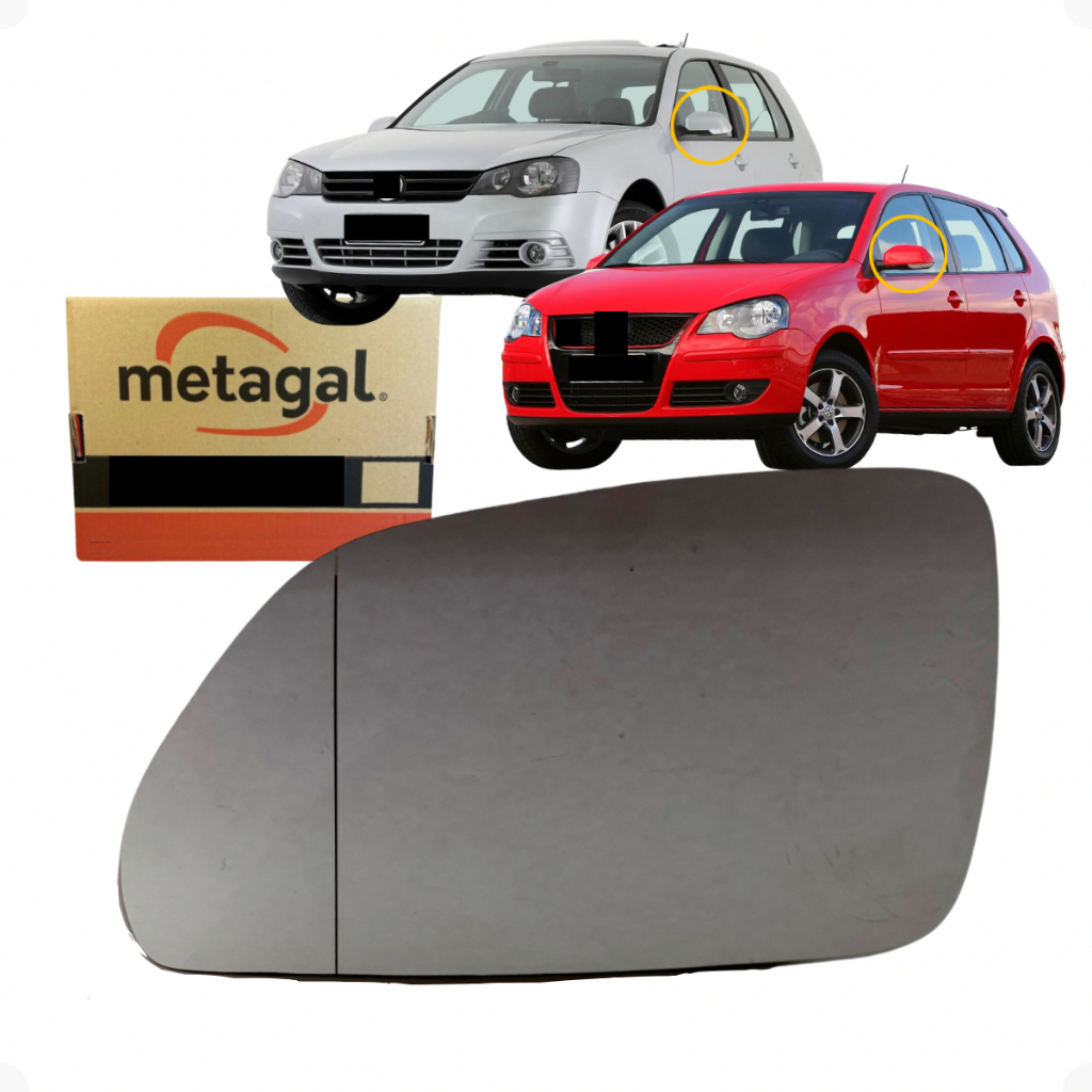 Espelho retrovisor Polo Golf lente com base lado Esquerdo motorista 2007 2008 2009 2010 2011