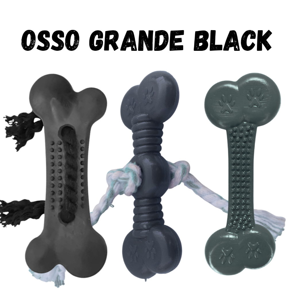 3 Osso Grande Pet Brinquedo Mordedor Cachorro Cor PRETO Maciço em Oferta na Shopee