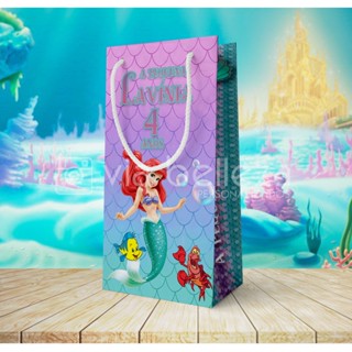 10 Sacolinhas Personalizadas Pequena Sereia Ariel .Aniversário lembrancinha em Oferta na Shopee