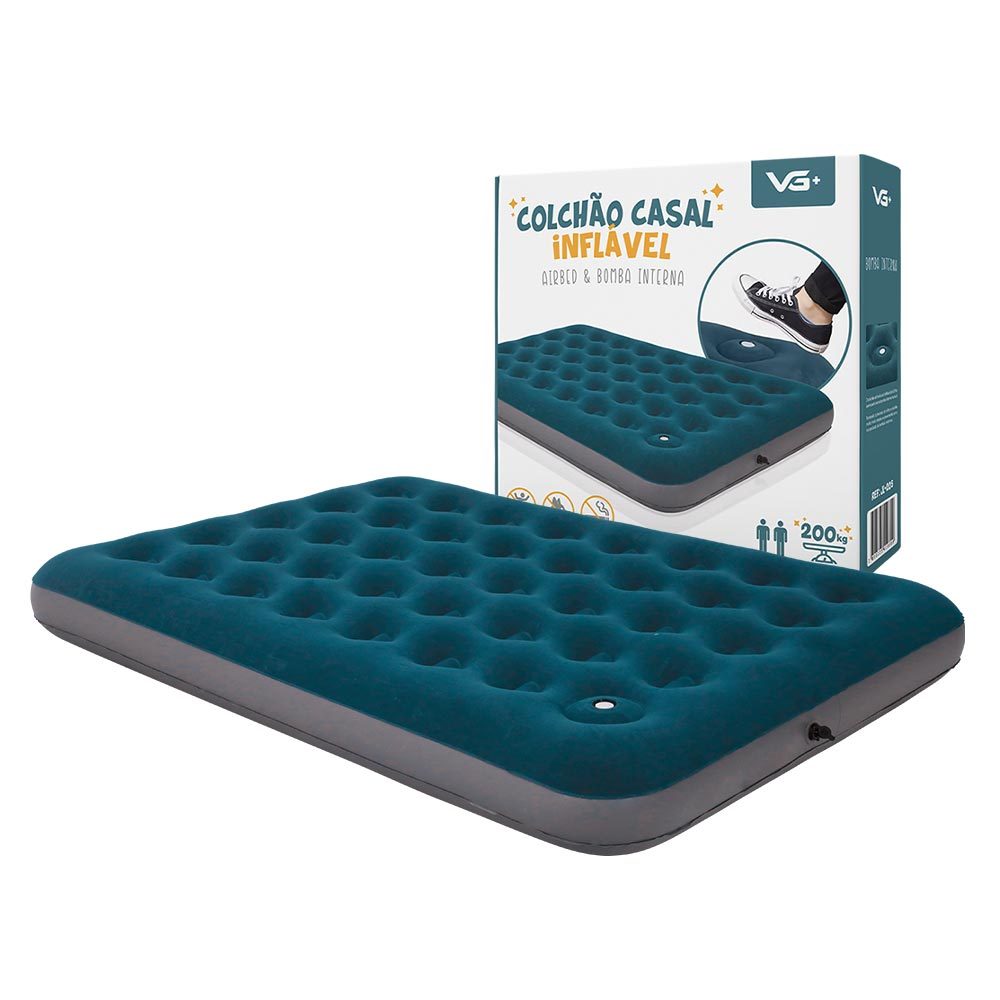 Colchão Inflável Cama Casal Airbed com Bomba Interna Vg Plus