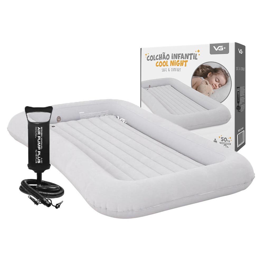 Colchão Inflável Cama Infantil Cool Night Aveludado com Bomba Manual Vg Plus