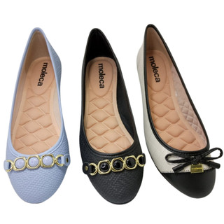 Sapato Moleca Salto Baixo Sapatilha Anabela Casual Pés Sensíveis Linha Conforto