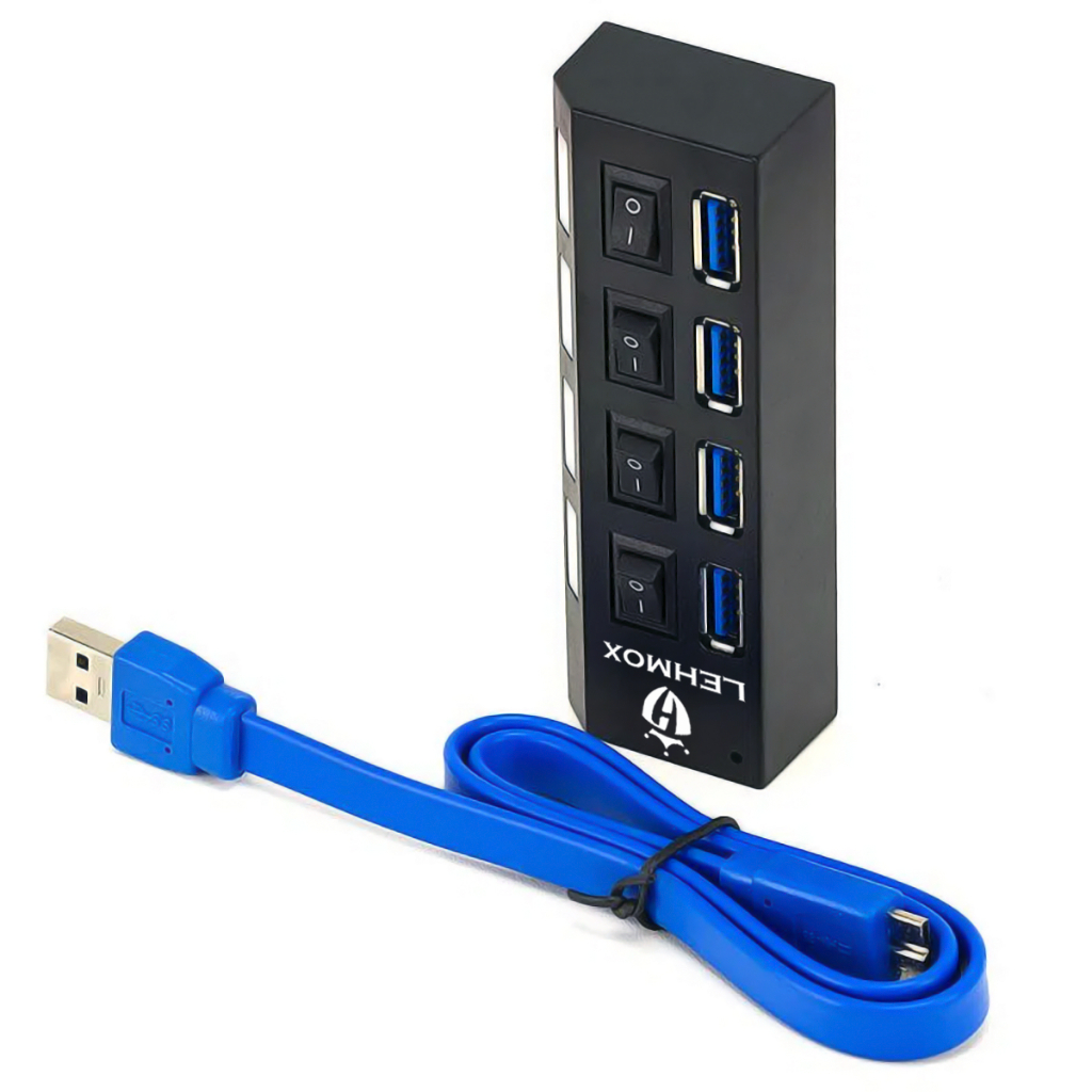 Hub 4 Portas USB 3.0 Super Rápido Transferência 480Mbps Compatível 1TB
