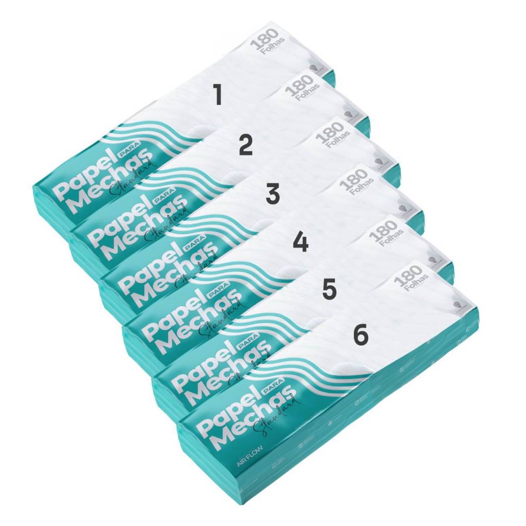 Kit 6 Pacotes Papel Para Mechas 11x47cm 1080 Folhas