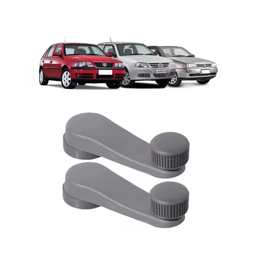 Par Manivela *MODELO DE ENCAIXE* Do Vidro Gol G2 Special - Parati Saveiro - G3 G4 G5 G6 Fox - Cinza