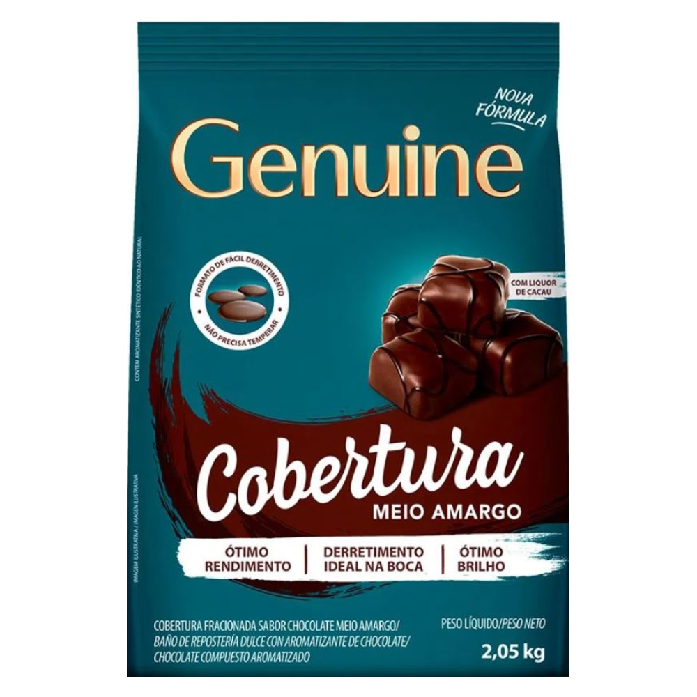 Genuine Cobertura Meio Amargo Moedas 2,1kg Pascoa