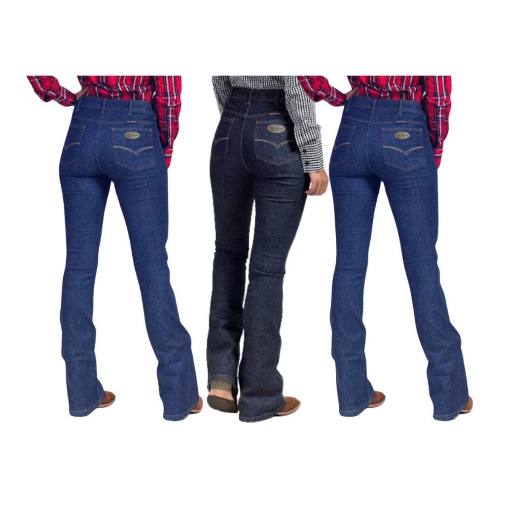 Kit com 3 Calças Jeans Country Feminina Marca Estilo Country Ref: 1228