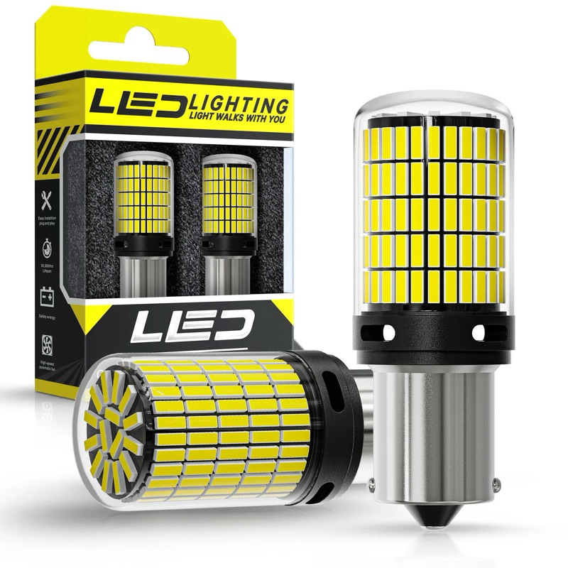 Par Luz De Ré Em Led P21w Canbus Ba15s 1156 Branca 44w em Oferta na Shopee