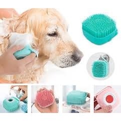 Esponja Para Banho de Silicone com Dispenser Massageador Escova Shampoo Sabonete Liquido