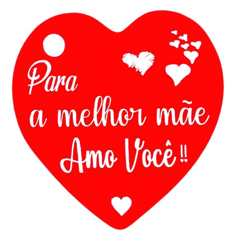 Tag Coração " Para a melhor mãe, amo você " 5x4,5cm  dia das mães em Oferta na Shopee