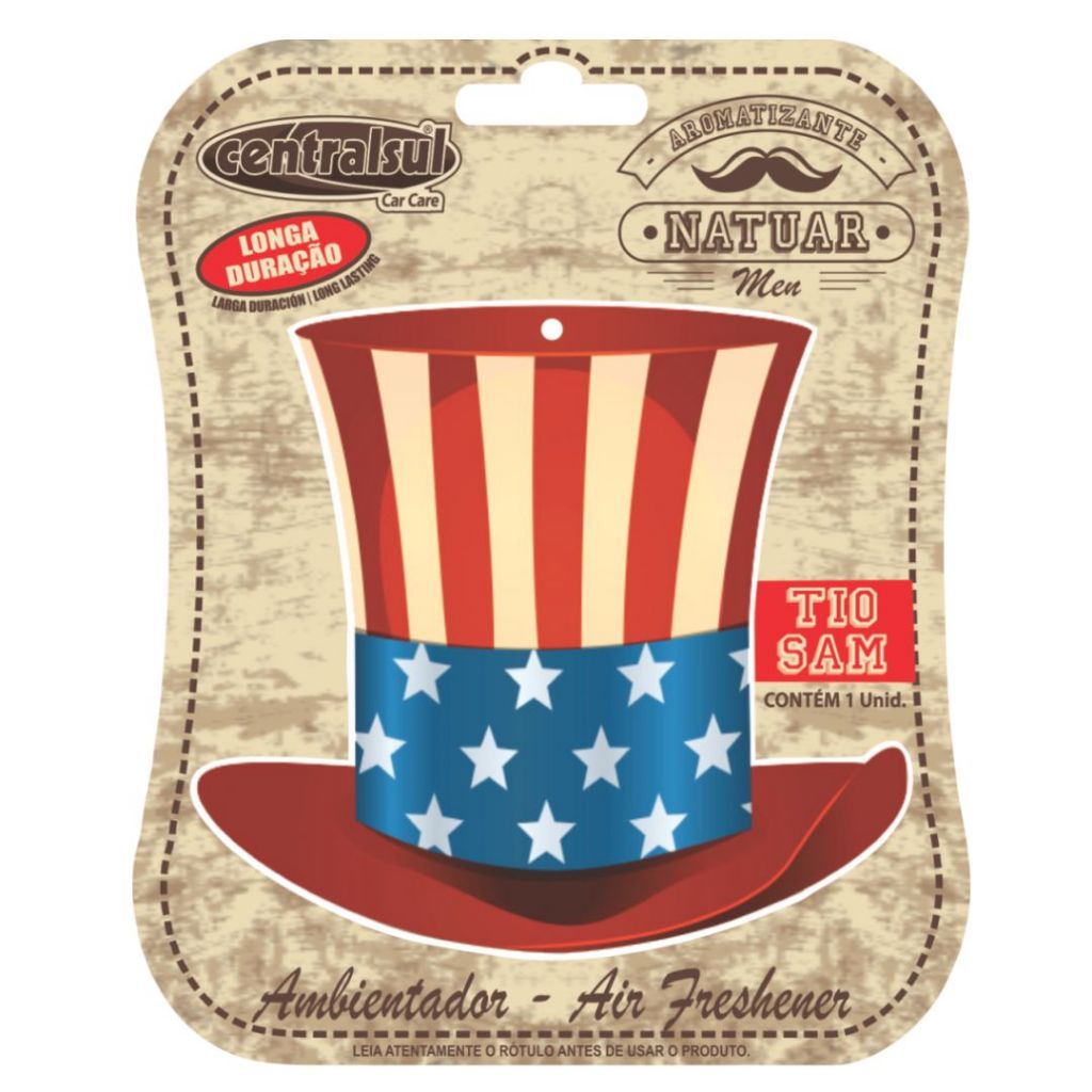 Aromatizante Automotivo Centralsul Tio Sam Cheirinho Automotivo em Oferta na Shopee