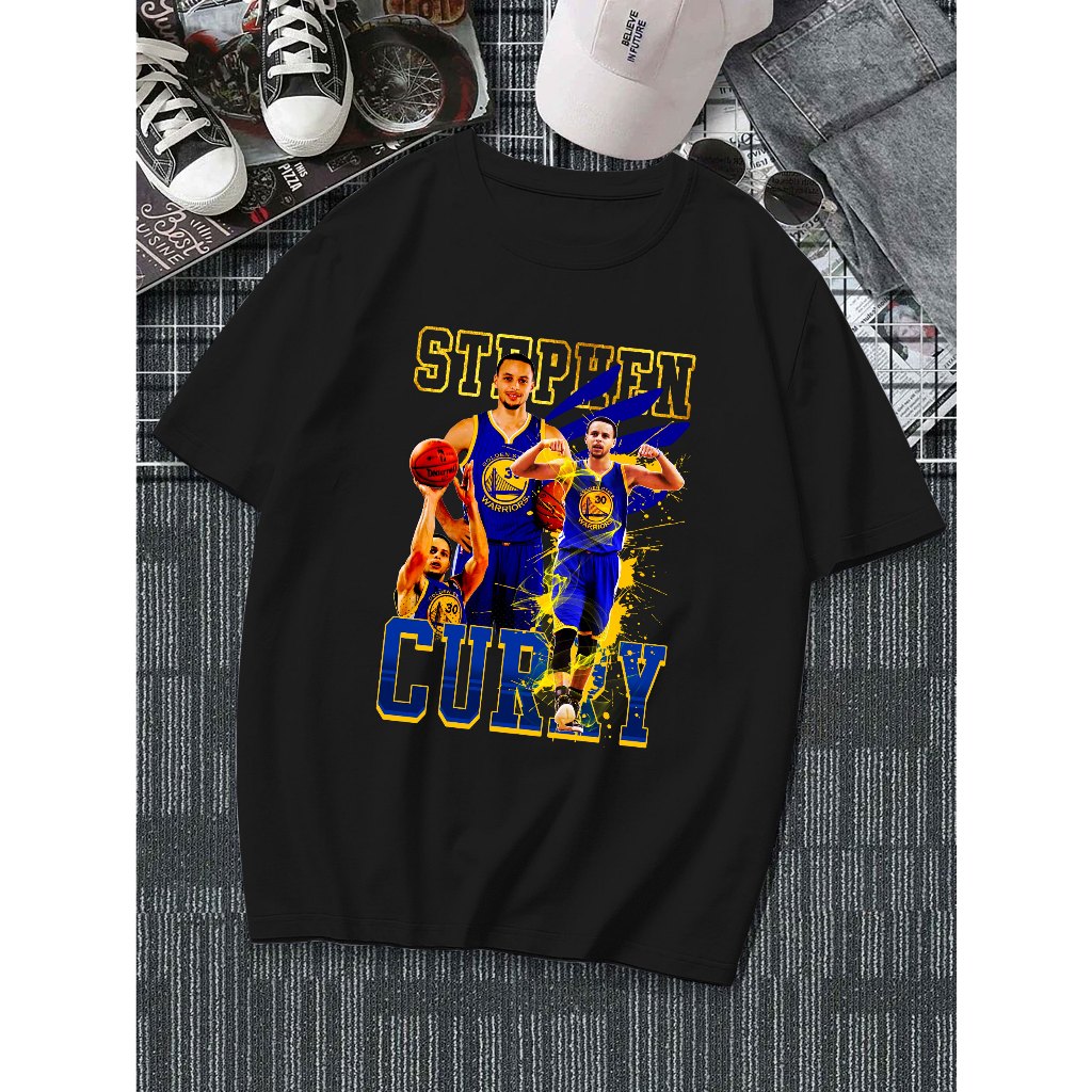 Camiseta Estampada 100% algodão Curry Basquete  Teen Unissex Bootleg