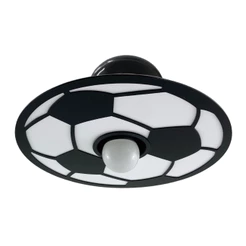 Luminária Plafon Infantil Bola de Futebol Preto e Branco LED Criativa Decoração Quarto Criança
