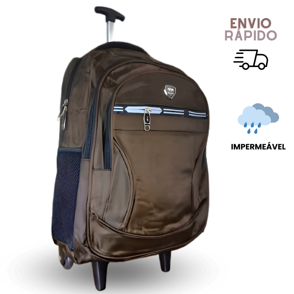 Mochila Rodinha Impermeável Masculino Feminina Grande Reforçada | Bolsa Faculdade Escola Juvenil