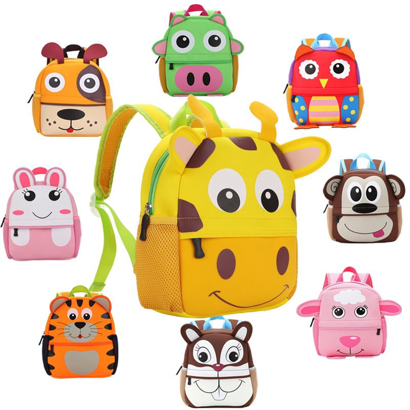 Mochila Infantil 3D Animais Zoo Escola Resistente Impermeável - Meninos Meninas