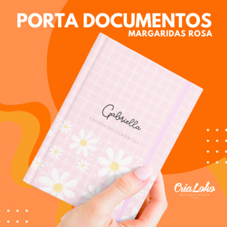Porta Documentos Bebê Personalizado Margaridas em Oferta na Shopee