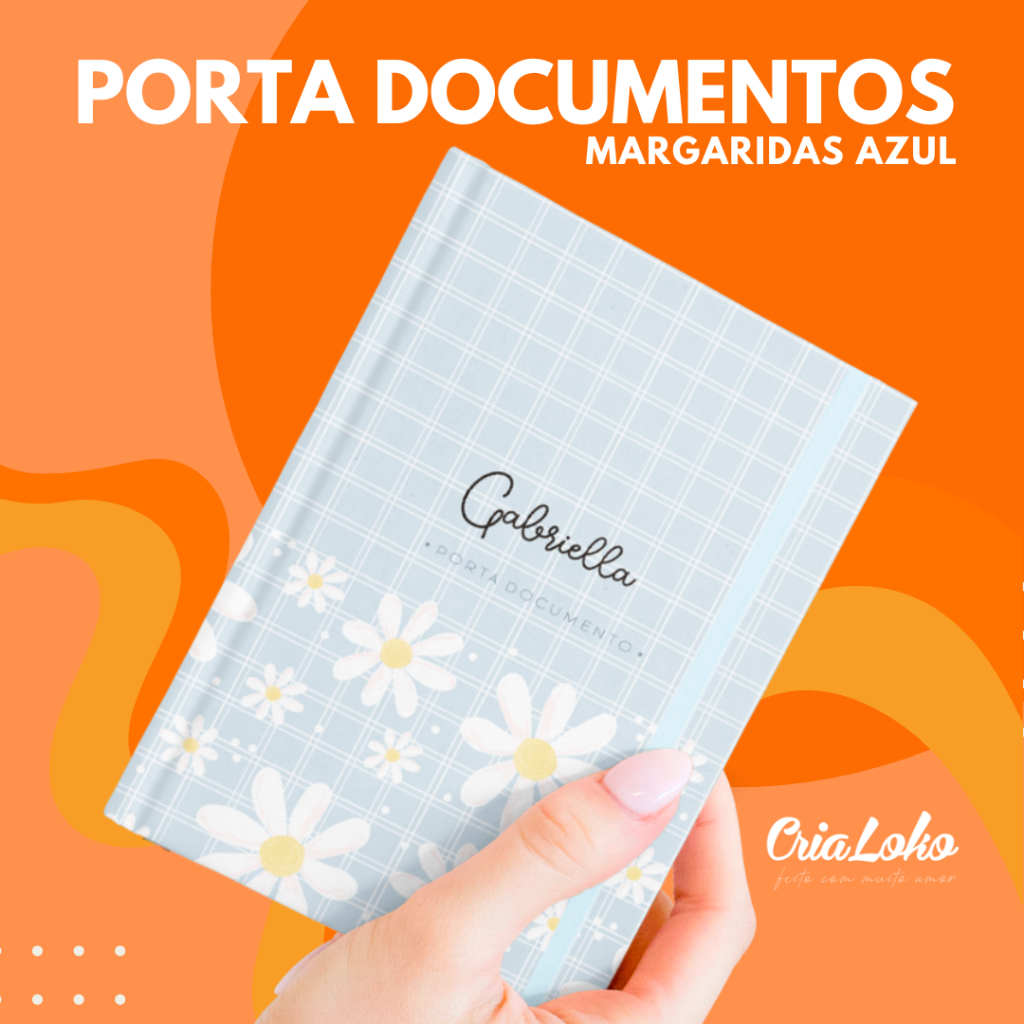 Porta Documentos Bebê Personalizado Margaridas — imagem 2 de 2