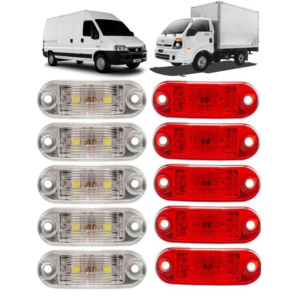 Kit Lanterna Vigia Teto Onibus Bau Caminhão Van Trailers Semi Reboque Led Bivolt