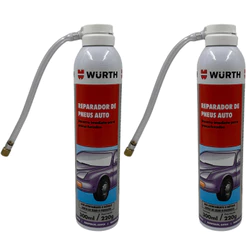 Reparador de Pneus Spray Profissional Wurth 300ml Kit Reparo Automotivo