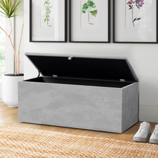 Baú Grande Retangular para Pé de Cama 90x40x44cm - Cinza em Oferta na Shopee