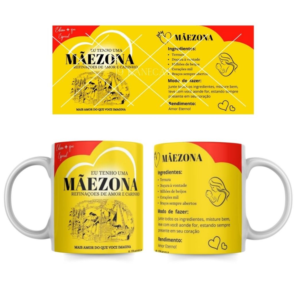 Caneca Dia das Mães Mamãe Porcelana Presente Amor Carinho Materno - 325ml 04