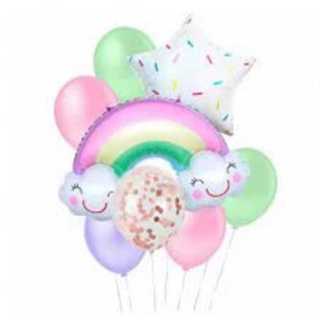 Kit Balão Arco-Iris 9 Peças em Oferta na Shopee