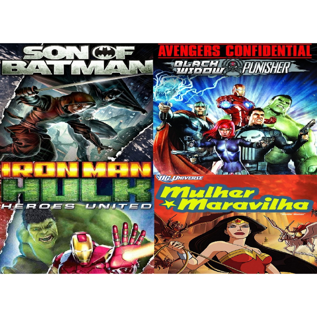 Desenhos animados antigos Coleção 2 dvds Marvel e dc Hulk e Batman