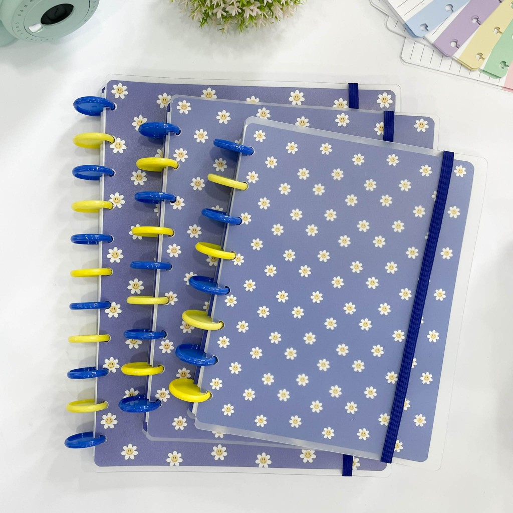 Caderno de discos Inteligente Basic FLower Blue  - Moreih em Oferta na Shopee
