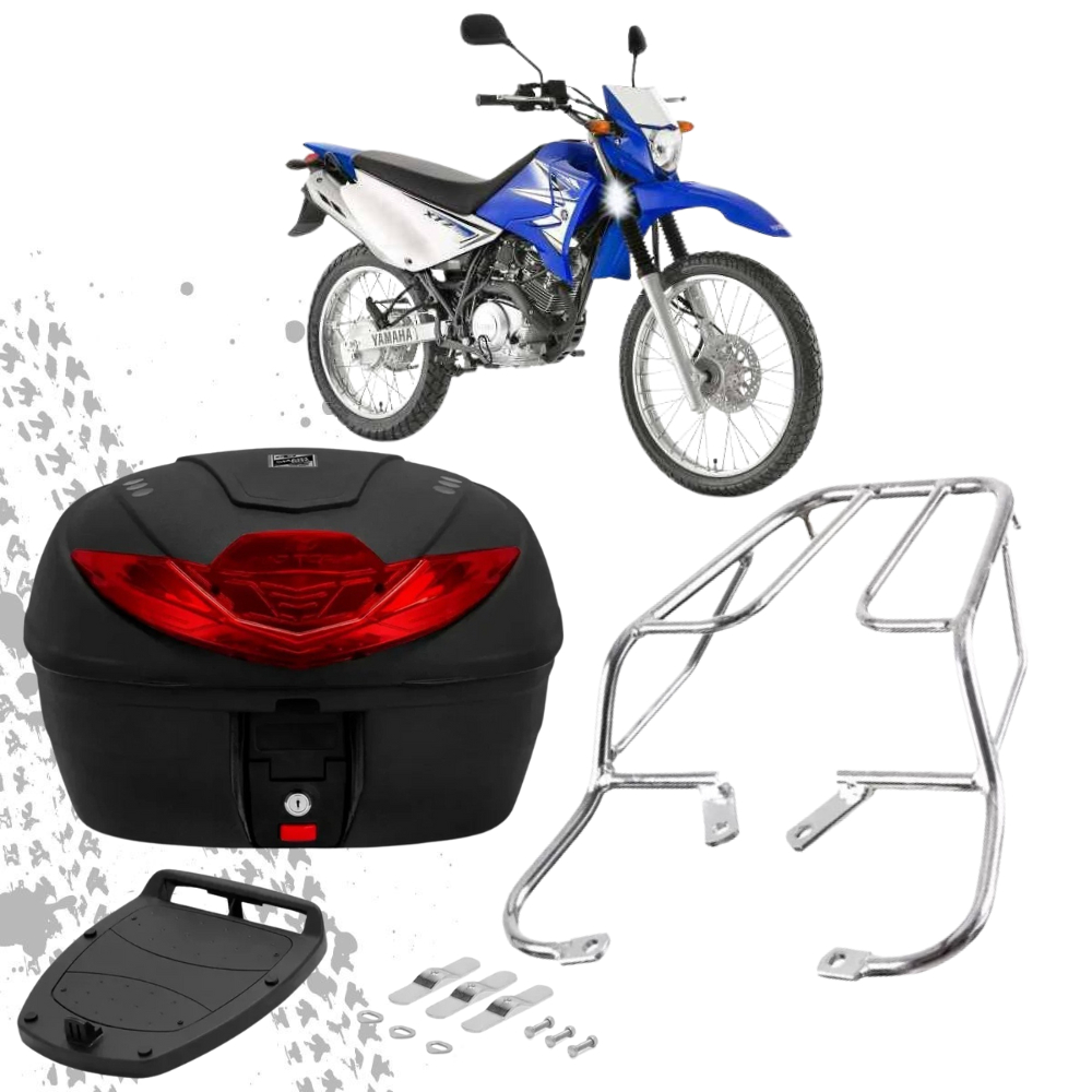 Bauleto Bau 35 Litros Com Bagageiro Sansão Churrasqueira Moto Xtz Lander 250 2007 a 2018