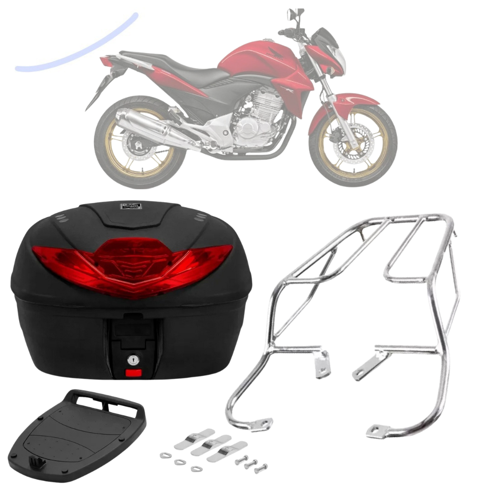Bauleto Bau 35 Litros Com Bagageiro Sansão Churrasqueira Moto Honda Cb300 2009 A 2016