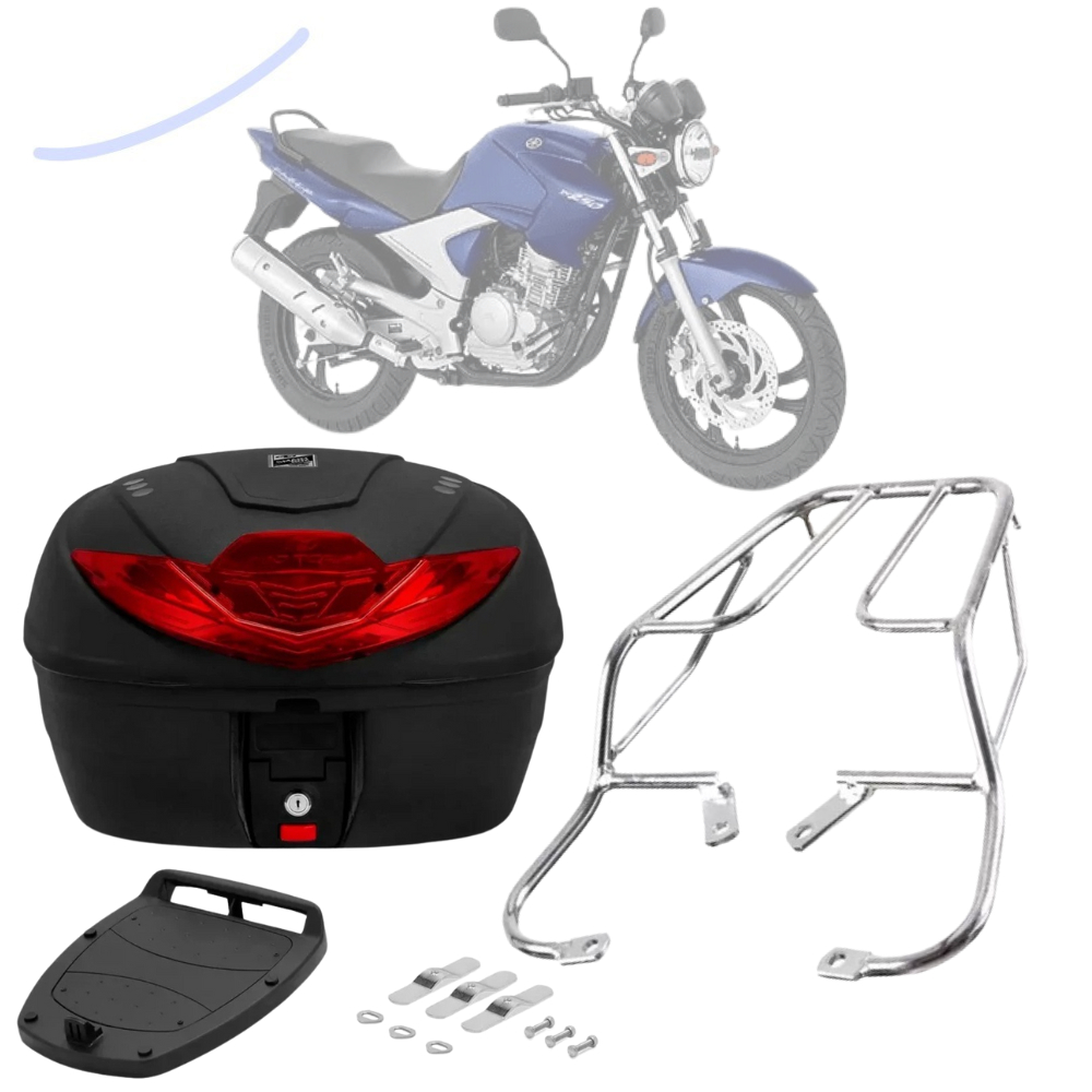 Bauleto Bau 35 Litros Com Bagageiro Sansão Churrasqueira Moto Fazer 250 2005 a 2017
