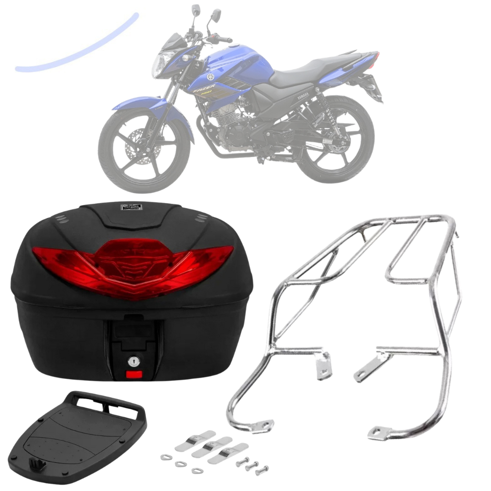 Bauleto Bau 35 Litros Com Bagageiro Sansão Churrasqueira Moto Fazer 150 2013 a 2023