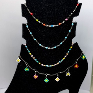 Tornozeleiras esmaltada aço inoxidável em Oferta na Shopee