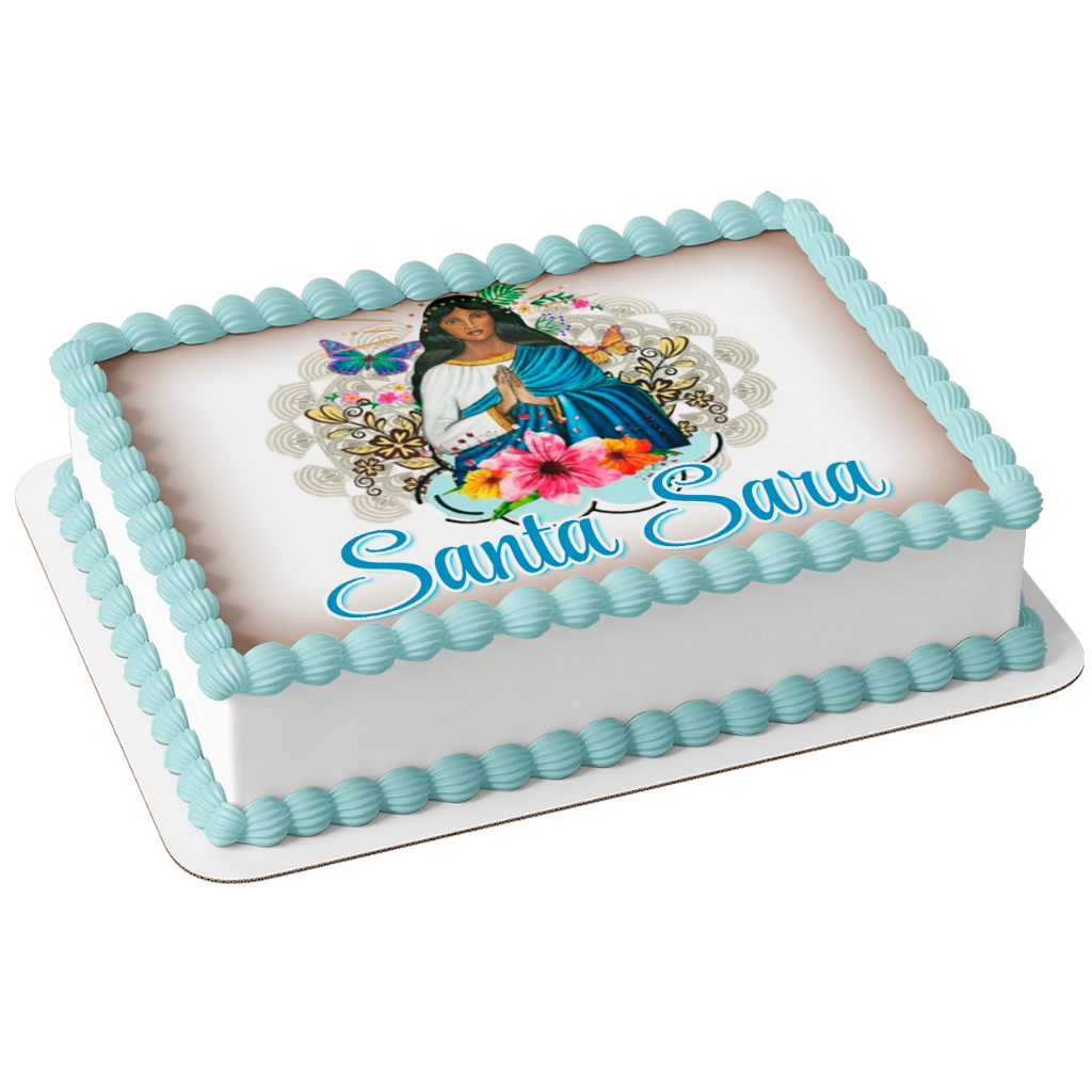 Papel arroz comestível para bolo festa comemoração Aniversário 24 de maio Santa Sara de Kali