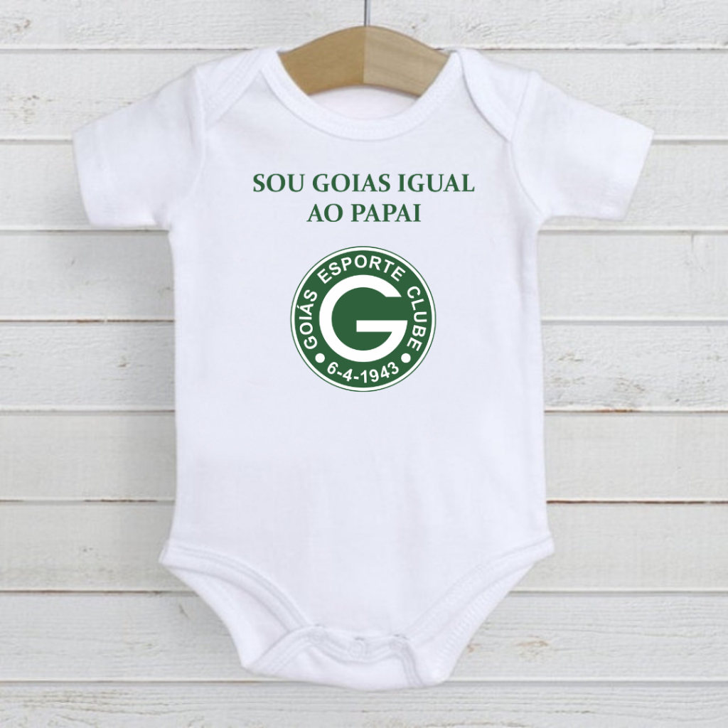 Roupa de Bebê Body time Futebol Sou Goias igual ao papai ref01