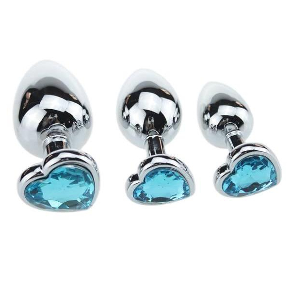 Kit 3 Plug Anal de Metal com Formato de Coração Prata Tamanho P M G-Sexshop em Oferta na Shopee