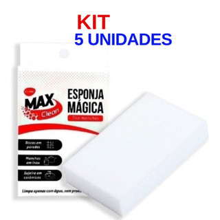 KIT 5 Esponjas Mágica Melamina Limpa Tudo 10cm x 6cm x 2cm em Oferta na Shopee