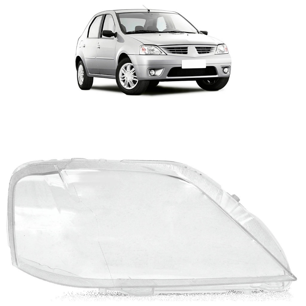 Lente Farol Dianteiro Logan 2007 2008 2009 2010 Lente Lisa  Acrilico Transparente em Oferta na Shopee