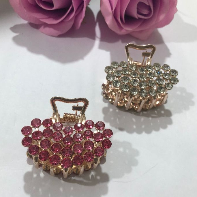 Piranha de cabelo feminino presilha fofo dourado com strass acessórios moda/colorido/3cm em Oferta na Shopee