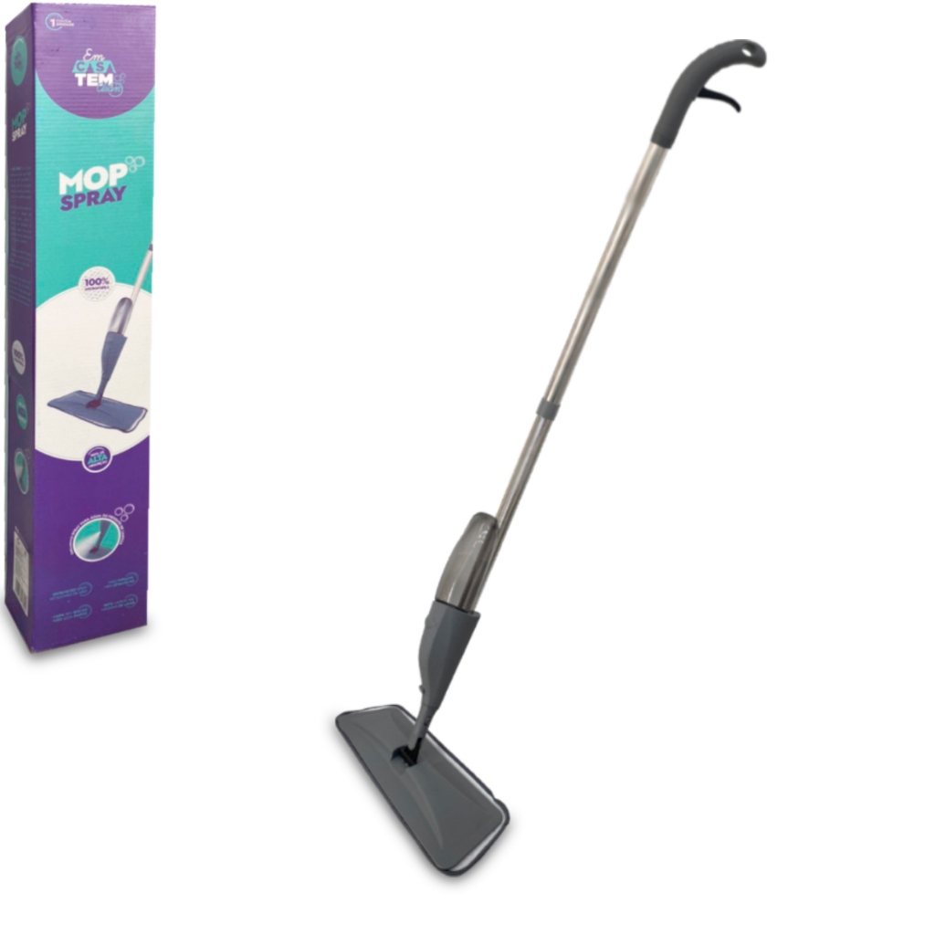 Esfregão Mop Spray 360º Com Reservatório Refil Microfibra