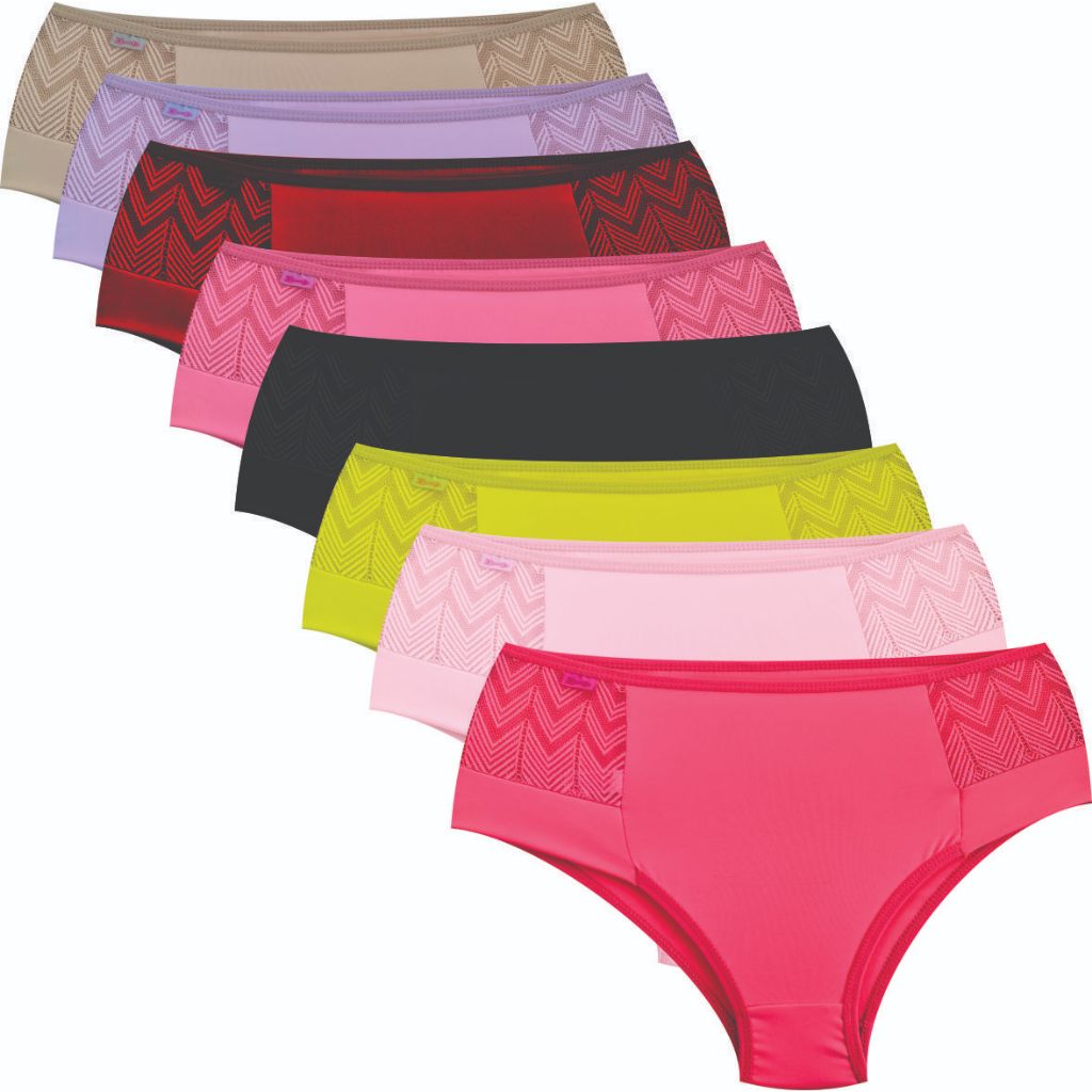 Calcinhas Plus Size Cós Alto Detalhes Em Renda - kit com 5 calcinhas cores variadas- em Oferta na Shopee