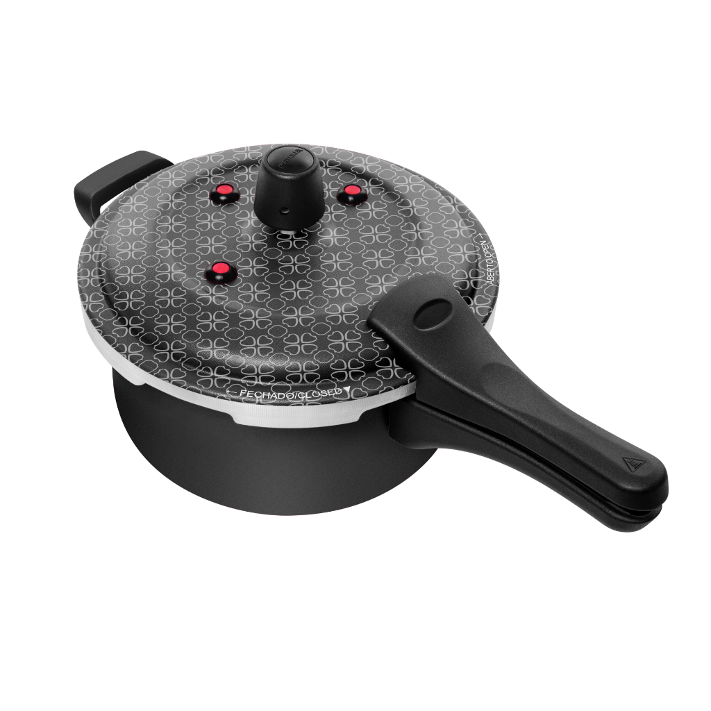 Panela De Pressão 3l Fecho Externo Antiaderente 7 Camadas Preto