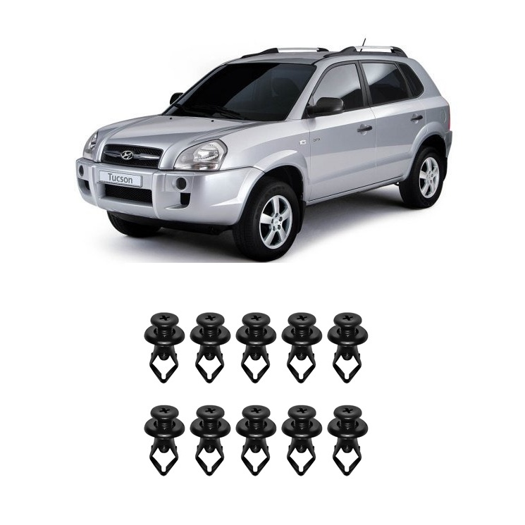 GRAMPO FIXACAO DO PARACHOQUE PARA TUCSON SONATA KIA SOUL CERATO SPORTAGE PICANTO PACOTE COM 10 PECAS