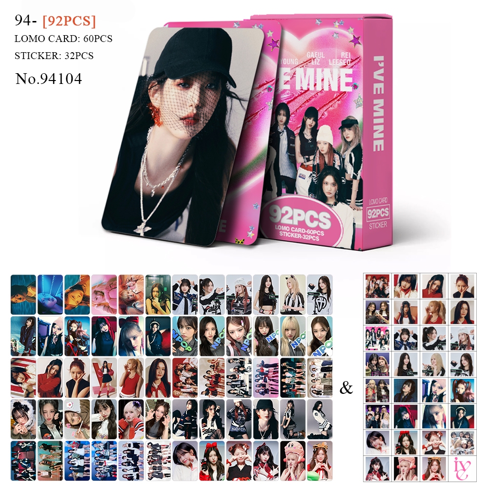 K-POP 60pcs/box com 32pcs adesivo de IVE  Photocard Pronto Para Ser Cartão LOMO Postal De Coleção