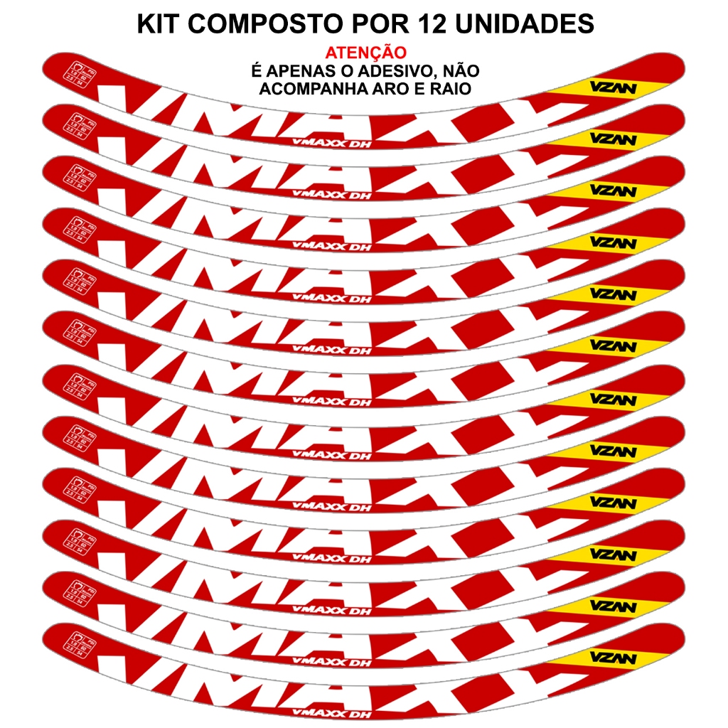 Kit 12 Adesivos Vmaxx Roda Bike Vzan 2023 Vbrake Bicicleta Ciclismo Aro 24 Aro 26 Aro 29 · foto 2